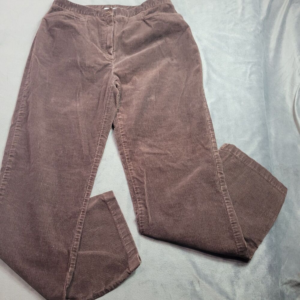 Jones Pants Womens‎ Size 12 Brown Velvet Corduroy Pull On Beige Control Comfort